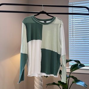 Patchwork green long sleeve asos shirt